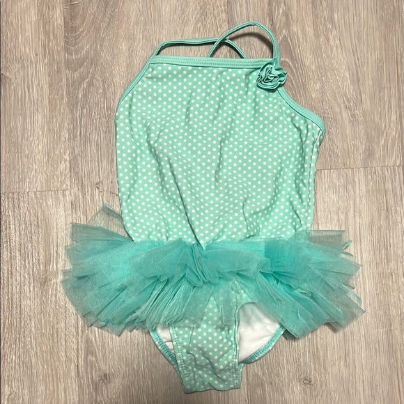 4/$20 Aqua Polka Dot Tutu Swimsuit - Picture 1 of 1